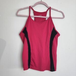 Share Champion Magenta Built In Bra Racerback Active Women's Zipper Pocket Top S